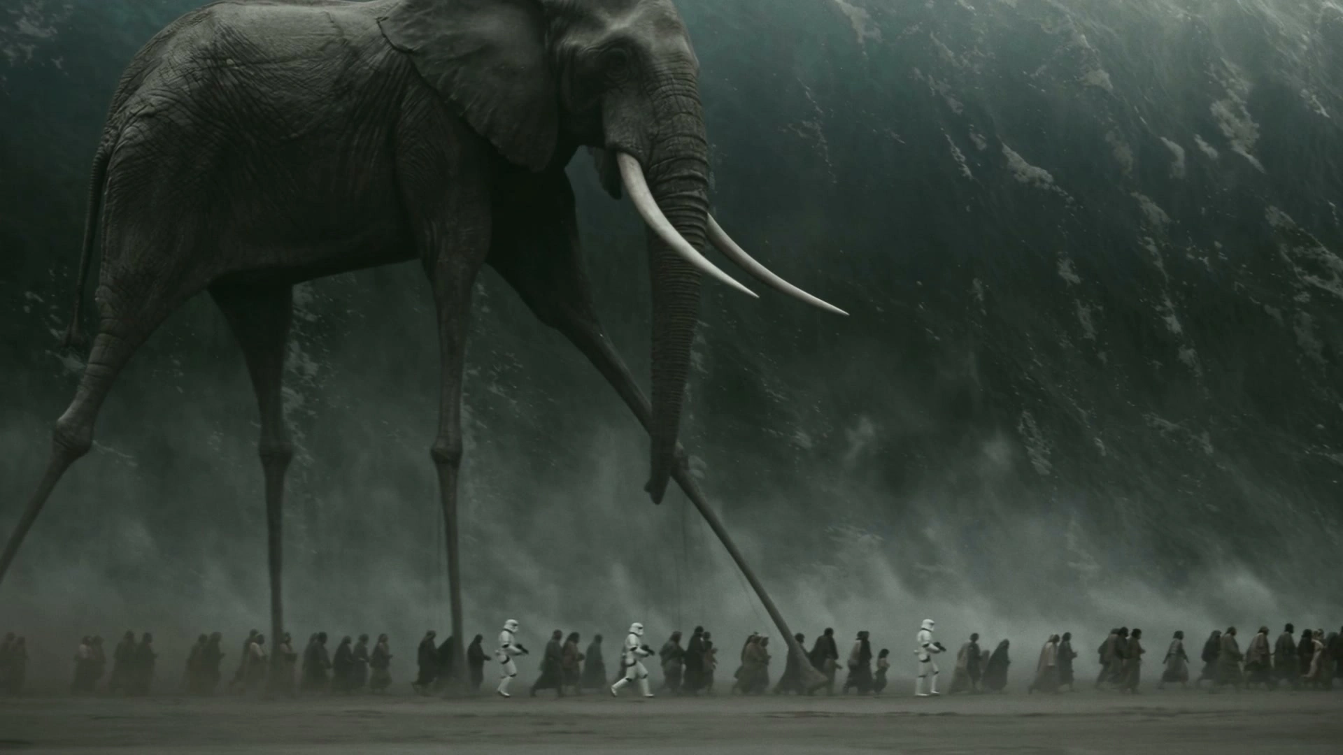A cinematic frame from Moses — Galactic Exodus